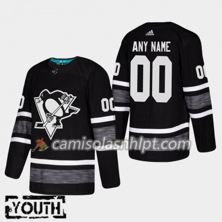 Camisola Pittsburgh Penguins Personalizado 2019 All-Star Adidas Preto Authentic - Criança